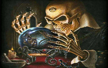 Crystal Ball, crystal, fantasy, skeleton, ball, arts, dark HD wallpaper