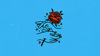 Painful Love Rose, rose, minimalism, minimalist, love, artist, artwork, digital-art HD wallpaper