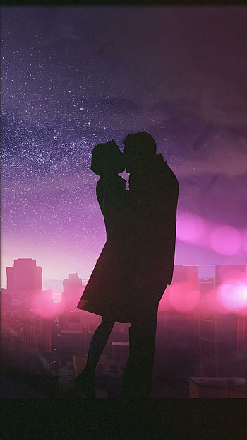 kiss, Mobile screensaver, Romantic gesture, Intimate moment HD phone wallpaper