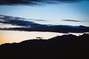 Nature, Sky, Twilight, Silhouette, Dusk, Hill HD wallpaper