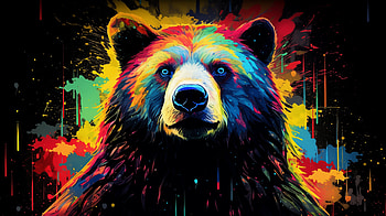 Colorful Abstract Bear Art, Animal, bear, colorful, artistic, Wildlife HD wallpaper