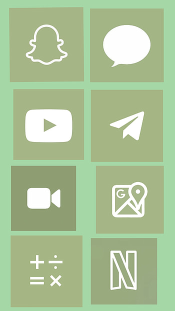 Green icons, aesthetic, verde HD phone wallpaper