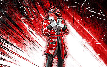 Heartbreaker, grunge art, Fortnite Battle Royale, Fortnite characters, Heartbreaker Skin, red abstract rays, Fortnite, Heartbreaker Fortnite HD wallpaper