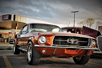 Front, Ford Mustang, muscle car HD wallpaper