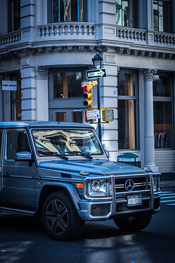 Cars, City, Traffic, Movement, Suv, Mercedes, Silver, Silvery, G Wagen, Mercedes G-Class HD phone wallpaper