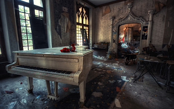 Grand Piano, Timeless serenade, Vintage elegance, Musical sanctuary HD wallpaper
