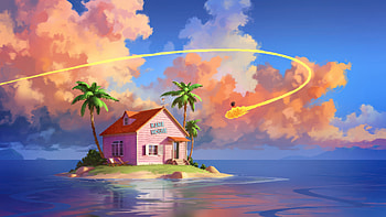 Dragon Ball Kame House , goku, dragon-ball, anime, artist, artwork, digital-art, deviantart HD wallpaper