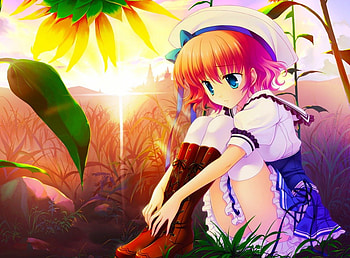 Risa Himezono, blue, anime girl, anime, yuyukana HD wallpaper