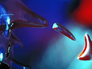 Feeding Time, feeding, blue toned, abstract mouth, pieces HD wallpaper