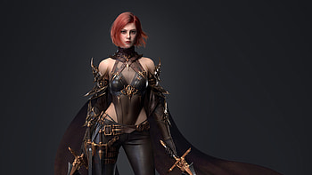 Redhead Short Hair , artist, artwork, artstation HD wallpaper