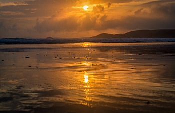 Nature, Water, Sunset, Sea, Shore, Bank, Sunlight HD wallpaper