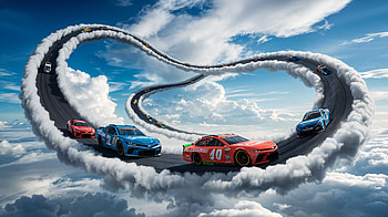 NASCAR Racing in : Endless Sky Loop Adventure, NASCAR, racing, cloud HD wallpaper