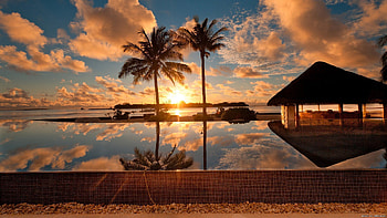 Landscape, Sunset, Beach HD wallpaper
