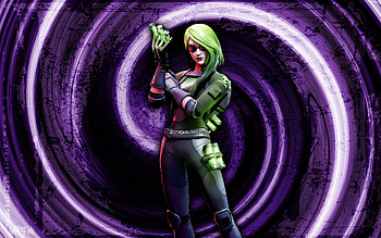 Remedy Toxic, violet grunge background, Fortnite, vortex, Fortnite characters, Remedy Toxic Skin, Fortnite Battle Royale, Remedy Toxic Fortnite HD wallpaper