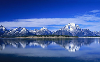 Grand Teton National Park, Snow, Lake, Mountains, Reflection, Sky HD wallpaper