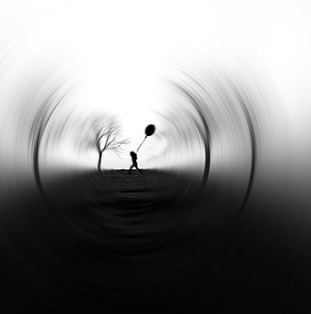 Silhouette, Miscellanea, Miscellaneous, Blur, Smooth, Balloon, Bw, Chb, Focus HD phone wallpaper
