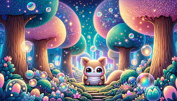 Enchanting Cute Creature Fantasy Forest, cute aesthetic, enchanted forest, fantasy landscape HD wallpaper