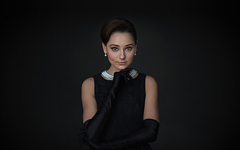 Pretty woman, black dress, beautiful HD wallpaper