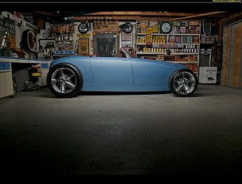 2008 Caresto V8 Speedster, blue, custom, light, speedster HD wallpaper