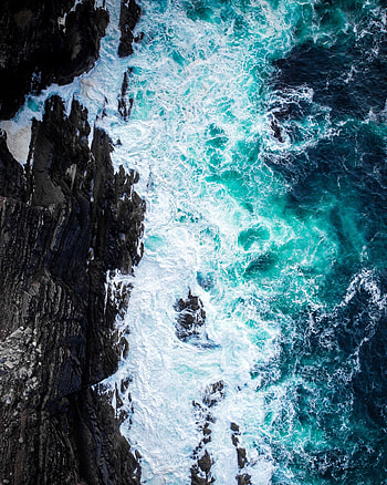 Nature, Rocks, View From Above, Coast, Foam, Surf HD phone wallpaper