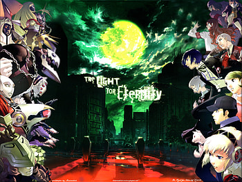 persona 3, shin megami tensei, persona, moon, green, cool HD wallpaper