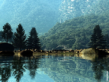 a place to rest, blue, rest, lake HD wallpaper