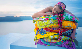 Women of the World, colorful, graphy, ribbons, girl, beautiful, long hair, serene, woman, pillows, sweden HD wallpaper