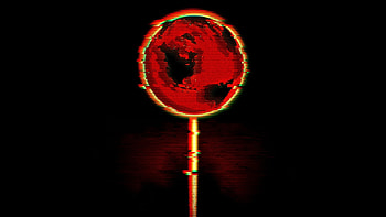 Glitch art, melting earth, dark HD wallpaper