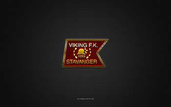 Viking FK, Norwegian football club, red logo, gray carbon fiber background, Eliteserien, football, Stavanger, Norway, Viking FK logo HD wallpaper