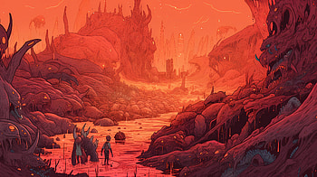 Infernal Symphony: The Bleeding Realms of Doom, Sci Fi, landscape, AI Art, fantasy, artistic, fantasy landscape HD wallpaper