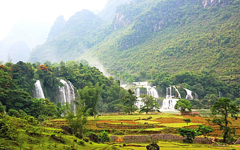 Landscape, Rivers, Mountains, Waterfalls HD wallpaper