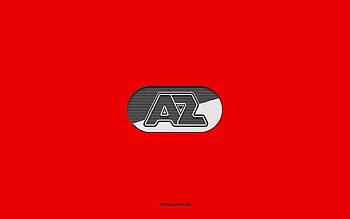 AZ Alkmaar, red background, Dutch football team, AZ Alkmaar emblem, Eredivisie, Alkmaar, Netherlands, football, AZ Alkmaar logo HD wallpaper