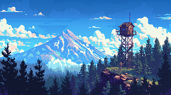 Firewatch Forest Adventure, pixel art, forest, Firewatch HD wallpaper