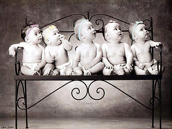 5 CUTE BABIES POSING FOR CAMERA, babies, cute, sitting, still HD wallpaper