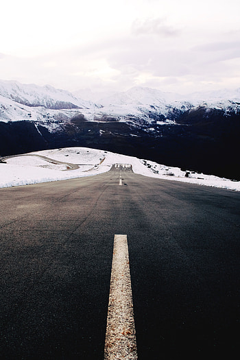 Landscape, Nature, Mountains, Snow, Road, Asphalt HD phone wallpaper