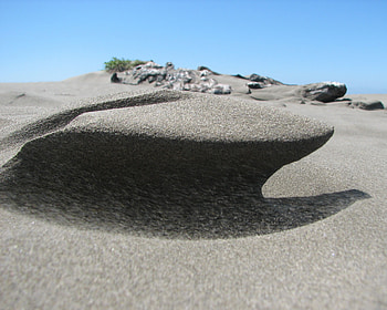 Sand Spaceship, closeup, wind, sand, ocean, beach HD wallpaper