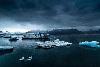 Nature, Mountains, Ice, Snow, Lake, Fog, Iceland, Ice Floes, Iceberg HD wallpaper