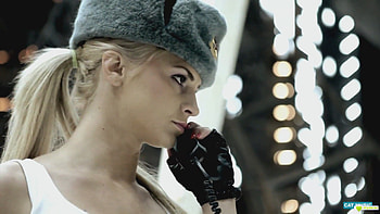 Beautiful Blonde, sexy, russian, blonde, eyes, hot, cute, beautiful, cuttie, fur hat, pony tale, face, lips, hottie HD wallpaper