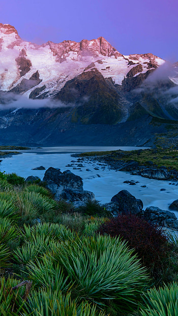 Mount Cook National Park, New Zealand mountains HD phone wallpaper
