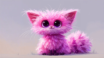 Cute Pink, Creature, Fluffy HD wallpaper