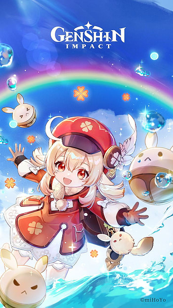 genshin impact, klee, impac, fille, arc-en-ciel HD phone wallpaper