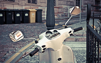 White, vespa, scooter, bike HD wallpaper