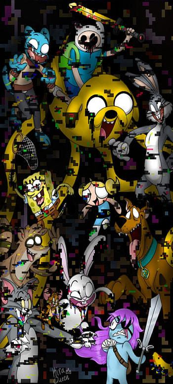 pibby, animada, art, glass, corrupcion, corrupto, fnf HD phone wallpaper
