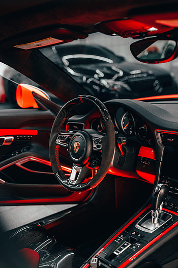 Porsche, Cars, Car, Steering Wheel, Rudder, Salon HD phone wallpaper