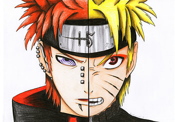 Pein vs Naruto, shippuuden, ninja, konoha, war, shinobi, akatsuki, naruto, yahiko, junchuuriki, nagato, pein HD wallpaper