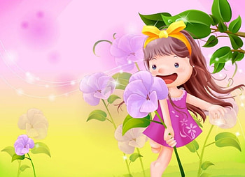 CHILD'S PLAY, FLOWERS, CHILDS, VECTOR, PURPLE, PLAY HD wallpaper