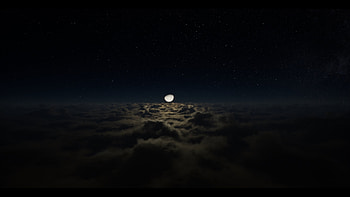 Half moon, clouds, dark, night HD wallpaper