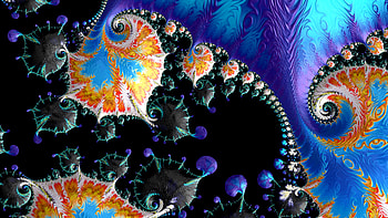 Trippy Psychedelic Fractal, colorful, colors, artistic, blue, Abstract, fractal, abstract blue HD wallpaper