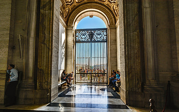 Gate in St. Peter's Basilica, Rome, architecture, gate, cathedral HD wallpaper