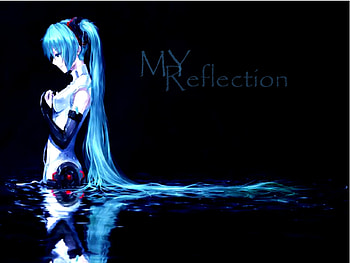 Hatsune Miku Append 01, blue, hatsune miku, append, twintail, cute, append 01, girl, headset, vocaloid, miku, vocaloids, reflection, anime, pretty, hatsune, water HD wallpaper